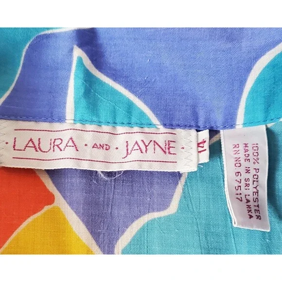 Vintage Laura Jayne Citrus Tropical Fruit Hawaiian Shirt 14 Beach 90s Maximalist - Picture 7 of 8